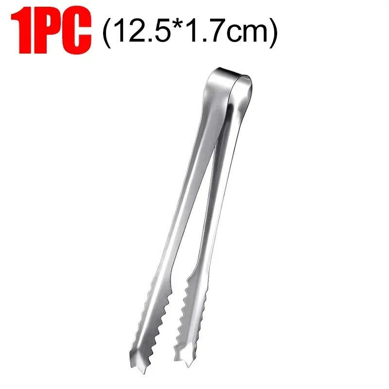 Stainless Steel Ice Tongs Bread Cake Clamps Salad Coffee Sugar Cubes Clips for Restaurant Bar Party Serving Tongs Kitchen Tools
