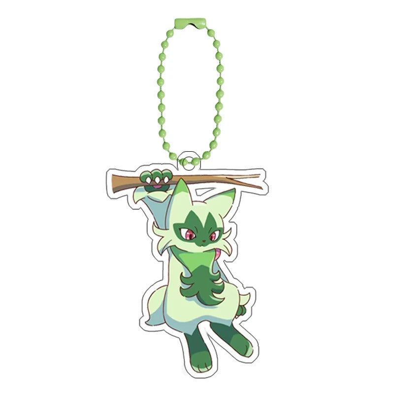 Pokemon Floragato Raichu Rockruff self-Made Cartoon Acrylic Key Chain Backpack Accessories Pendant Anime Classics Collection