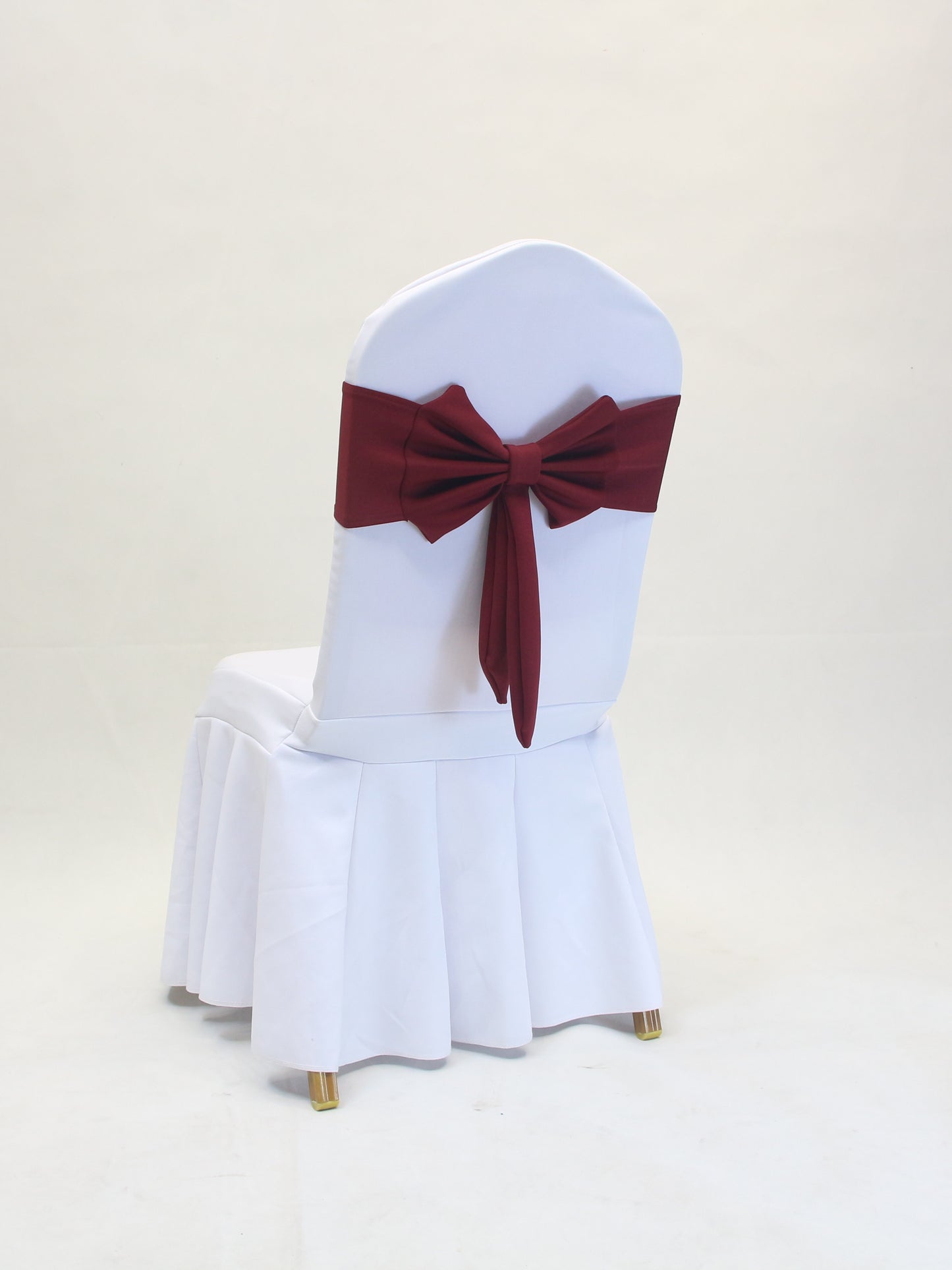 V45O Banquet Elastic Chair Cover No Tie Bowknot Chair Back Flower Decoration Wedding Hotel VIP Stool Strap