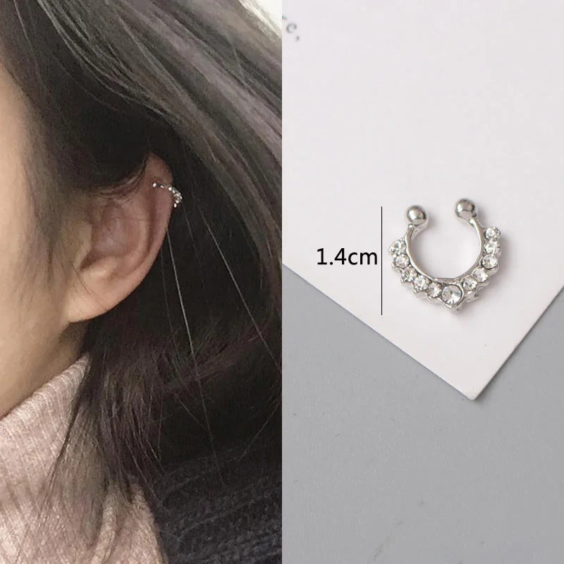 New Gold Color Metal Ear Cuff Non-Piercing Ear Clips Fake Cartilage Earrings Clip Earrings For Women Men Wholesale Ear Jewelry