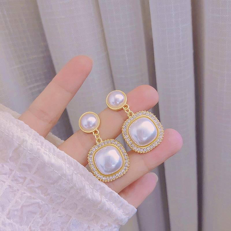 Earrings Pearl Style Elegant High-end Drop Earrings Sophisticated Heart-shaped Earrings Simple Internet Celebrity Ear Jewelry 925 Silver Needle