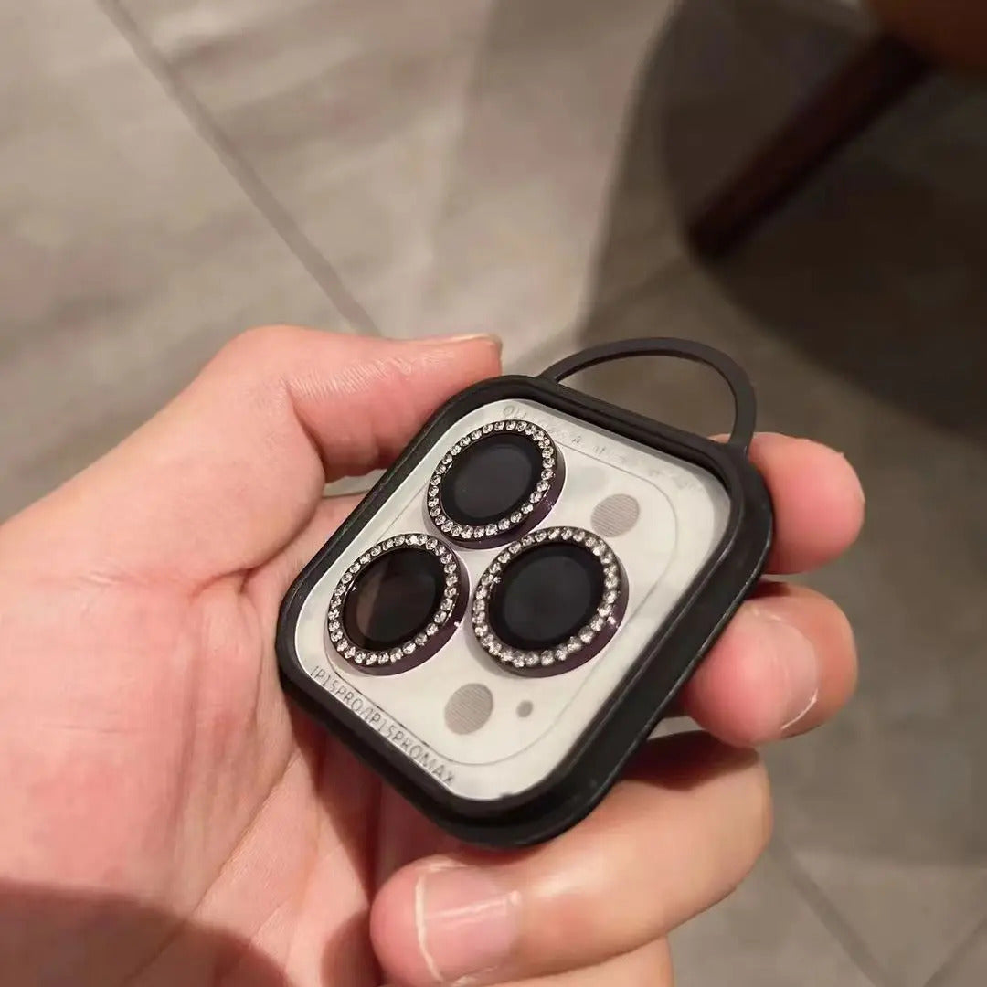 Glitter Diamond Camera Lens Protector For IPhone 12 13 14 15 Pro Max Back  Mini Cover Lens Ring Glass For IPhone 14 15 Plus Fil