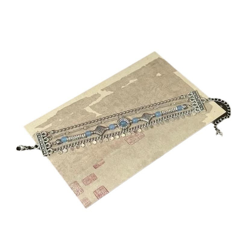 Exotic Miao Ethnic Style Multi-layer Bracelet for Girls 2025 New Cool High-end Ancient Style Unique Hand Jewelry