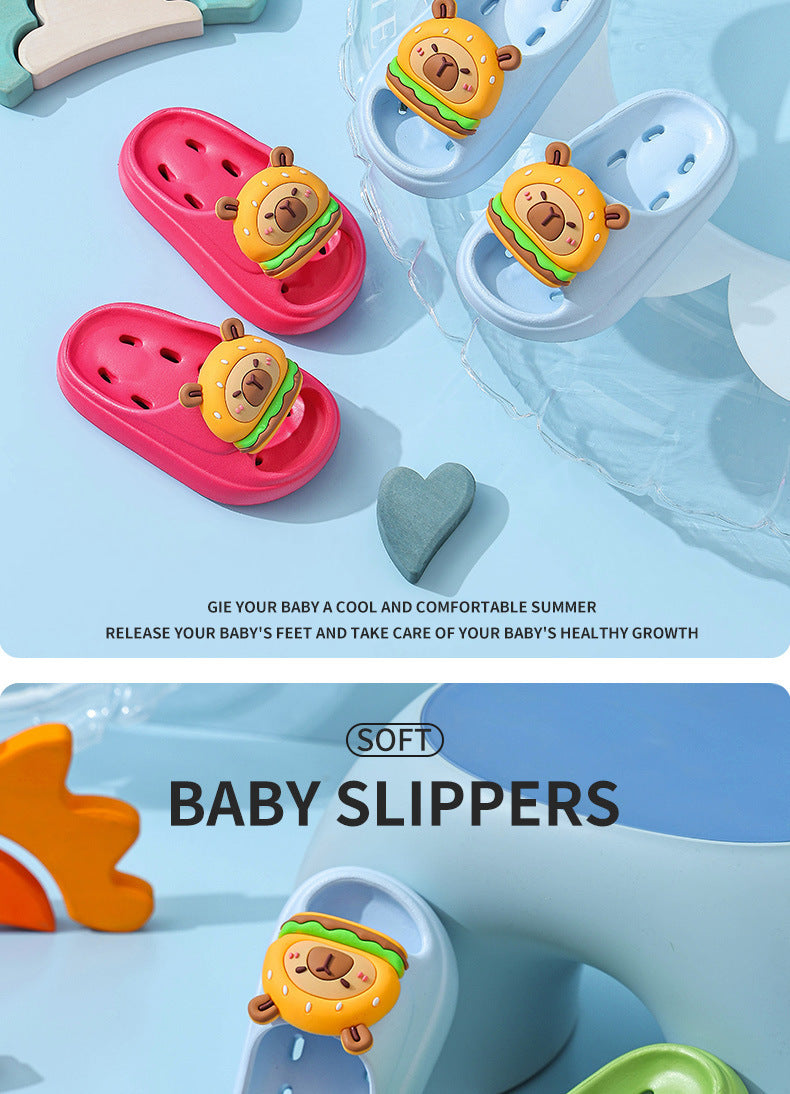 Kapibala Summer Children's Water Drainage Sandals Non-Slip Parent-Child Boys and Girls Bathroom Shower Breathable Kids Sandals