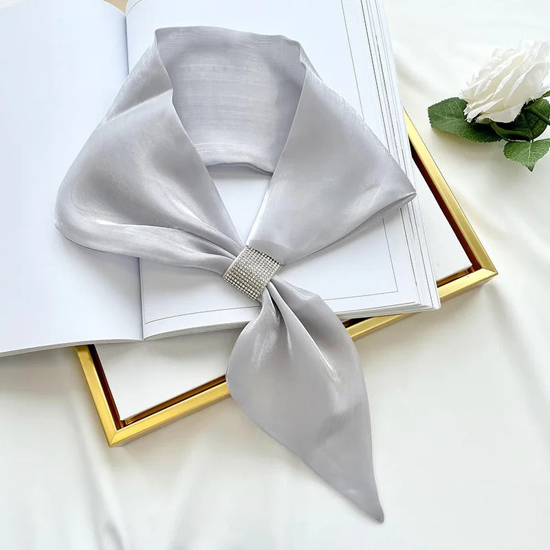 Fashion Small Silk Scarf Women Neckerchief Bandana Female Small Ear Scarf Korean Style Tie Bag Headband Decoration Neck Scarf