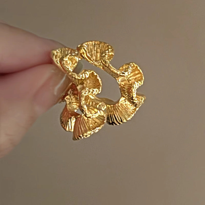 One Cold Style Simple Metal Earrings Retro High Fashion Style Texture Round Earrings