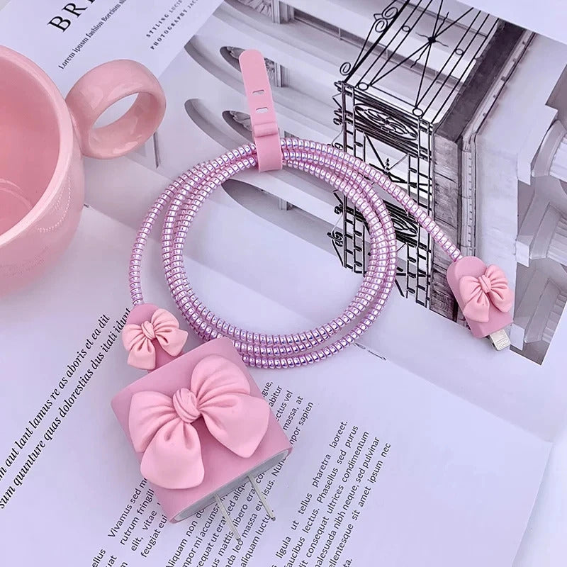 3D New Cable Charger Protection Case For IPhone 15 14 13 Pro Max 18W 20W Original Charger Cable Data Line Wire Spiral Protector