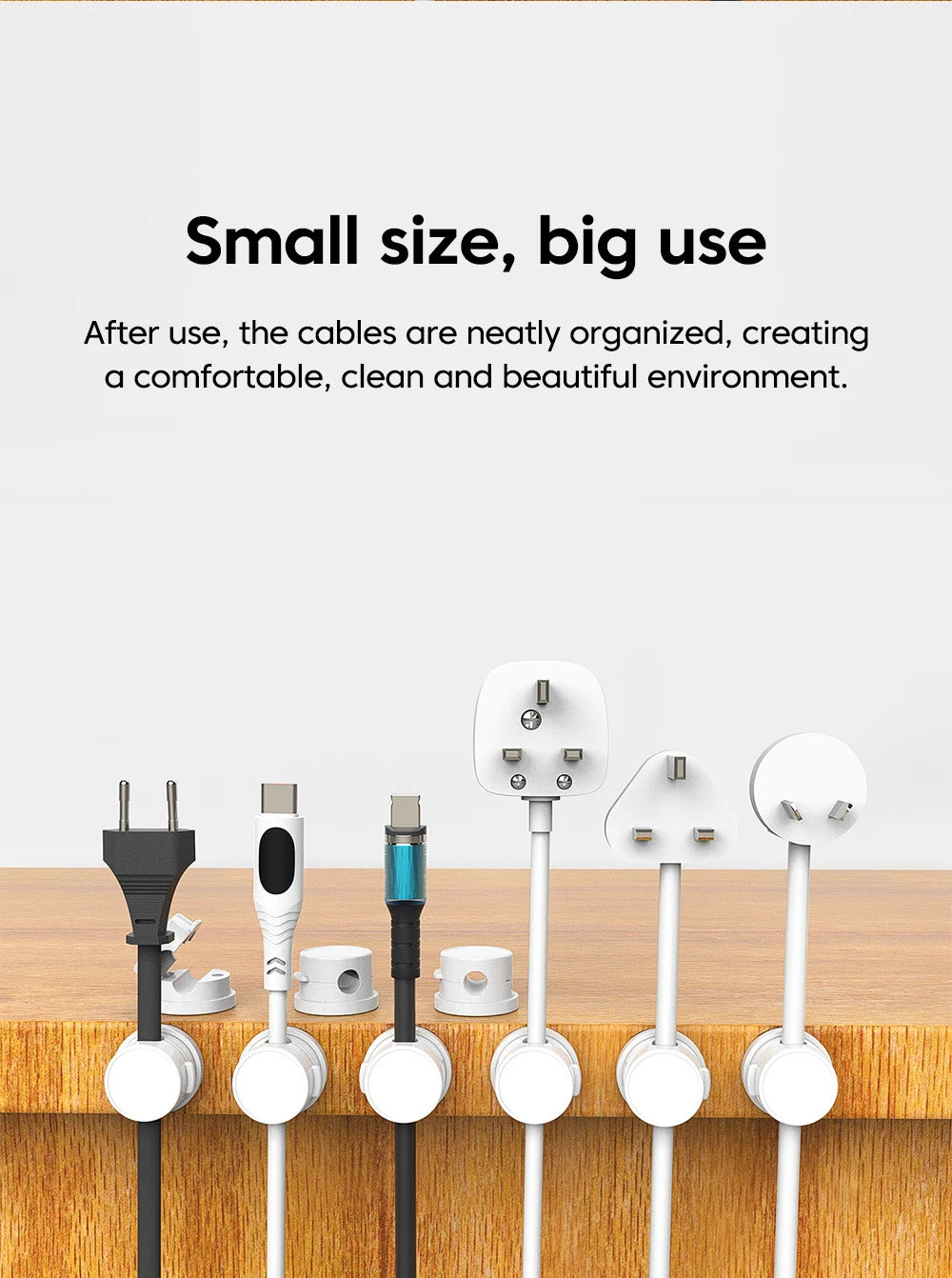 360° Rotatable Magnetic Cable Organizer Desk Cable Clip Cable Holder Wire Keeper Cord Charging Cable Management for Home Office
