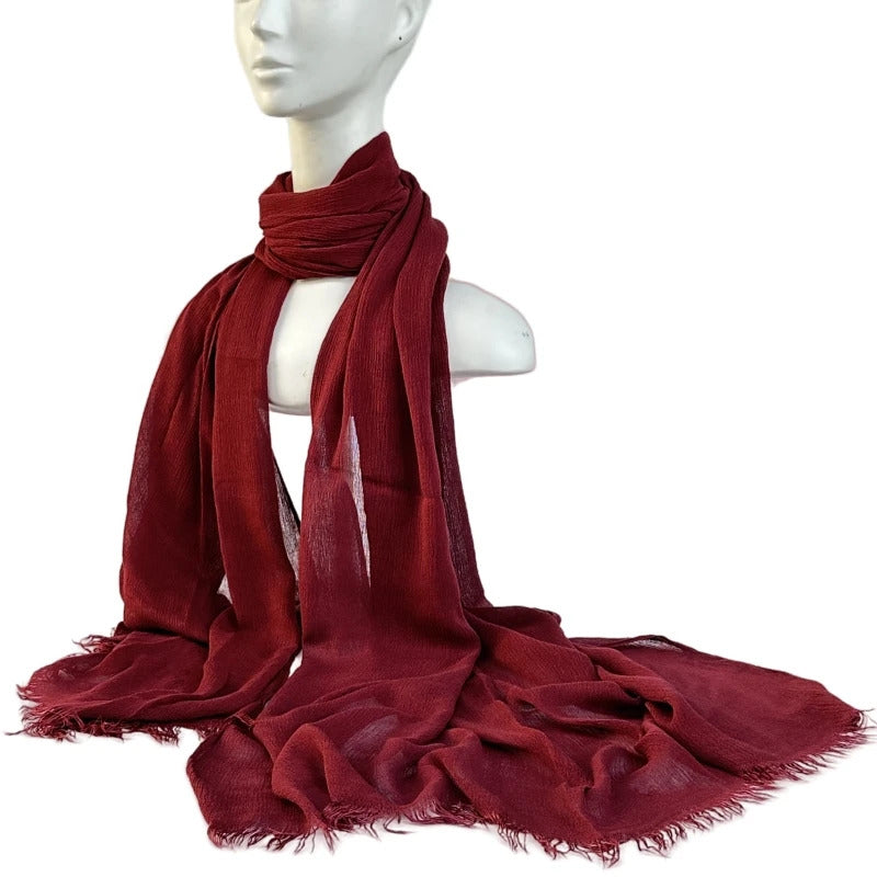 61 Colors Soft Cotton Viscose Scarf Rayon Material Muslim Hijab Mid Eastern Plain Solid Color Headscarf With Tassel