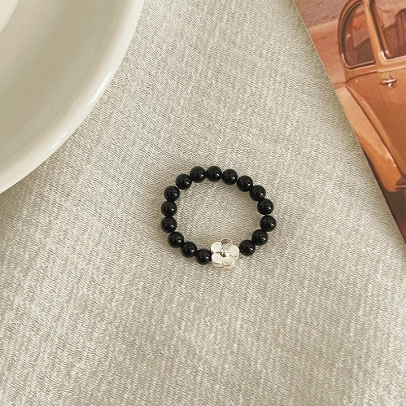 Color Crystal Beaded Ring Niche Design High-grade Finger Ring Light Luxury Elegant All-match Ring Accessories