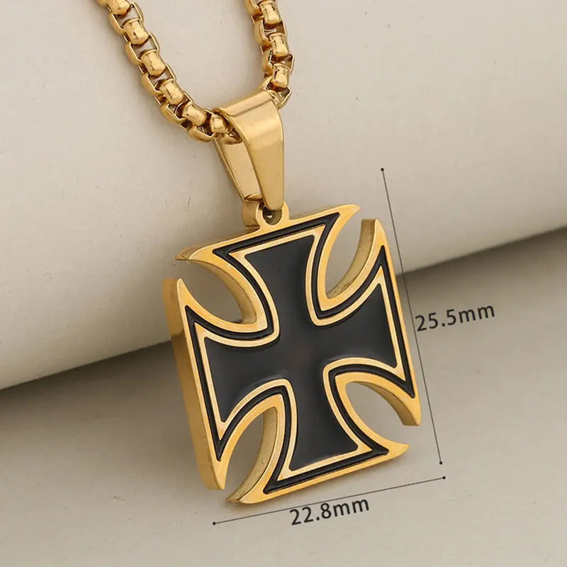 18k Gold Plated Stainless Steel Jesus Cross Pendant Drip Oil Crucifix Charms Link Chain Religious Jewelry