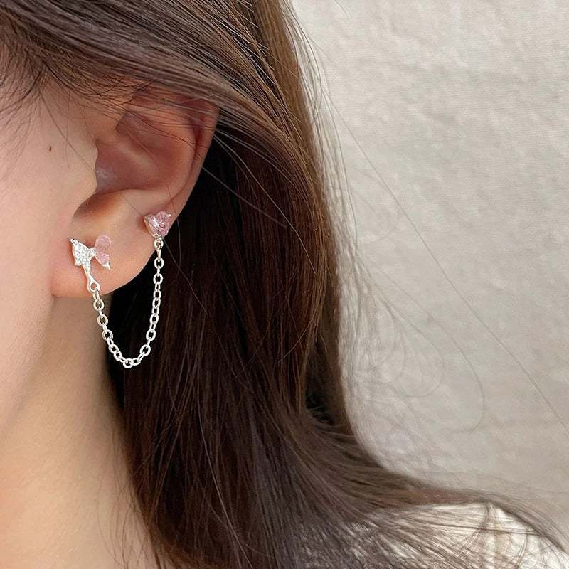 6Pcs Fashion Sweet Heart Stud Earrings For Women Girls Personality Fashion Temperament Earrings Jewelry Accessories Gifts-B2