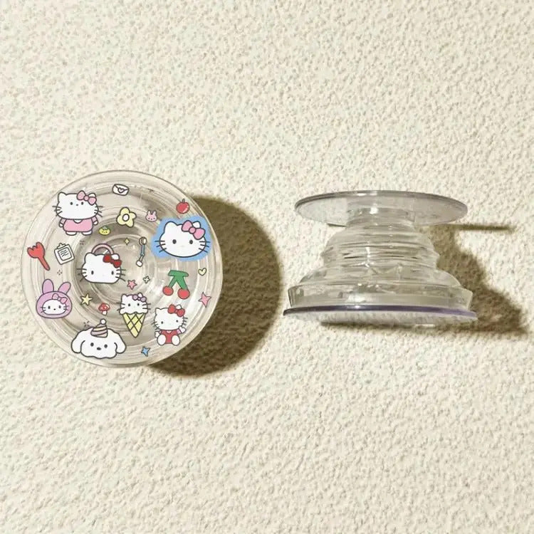 Sanrio HelloKitty Circular Airbag Bracket Ins Girl Heart 360 degree Rotating Adjustable Mobile Phone Holder Portable stand