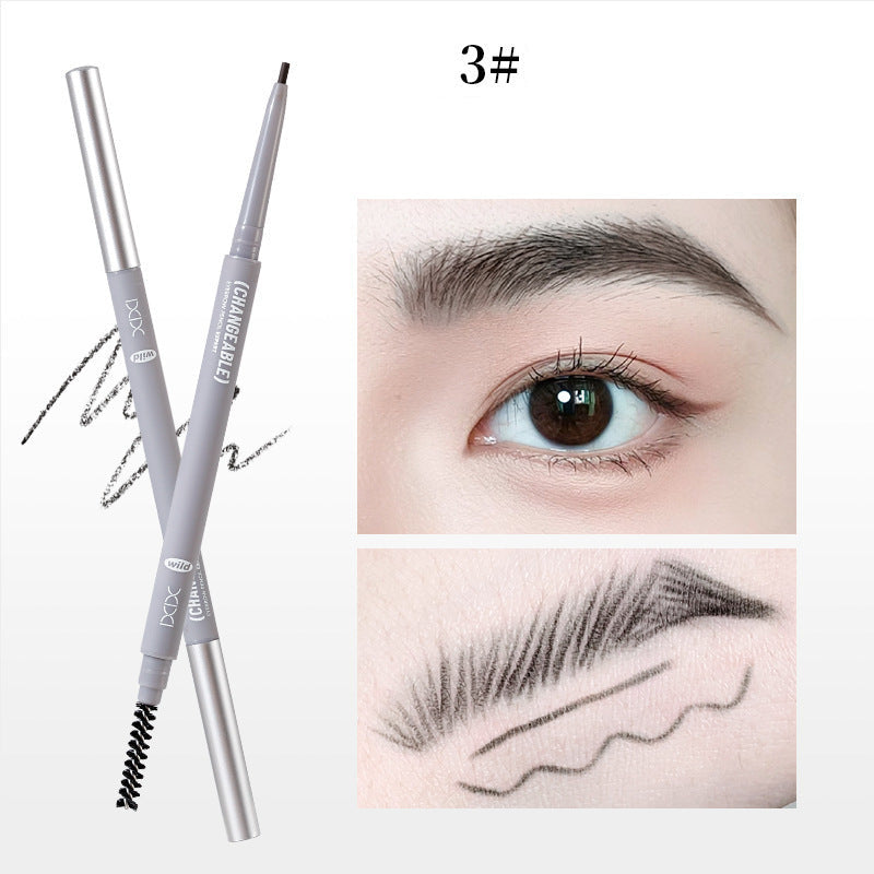 Makeup Xixi 3D Contour Mist Eyebrow Pencil Natural Color Definition Waterproof Smudge-proof Dual-ended Eyebrow Pencil