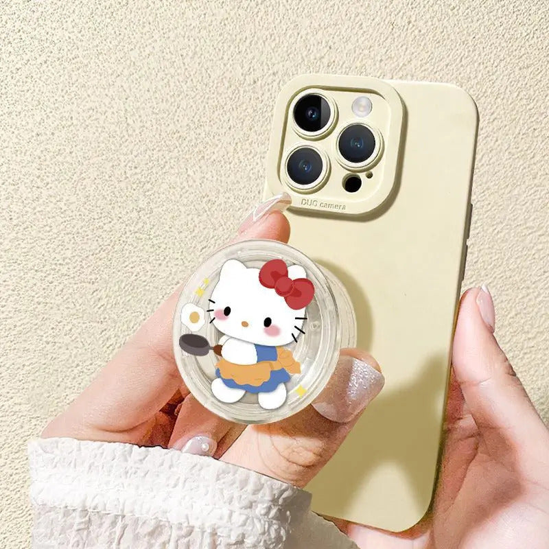 Sanrio HelloKitty Circular Airbag Bracket Ins Girl Heart 360 degree Rotating Adjustable Mobile Phone Holder Portable stand