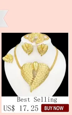 Luxury Jewelry Set For Women High Quality 18K Gold Plated Dubai Jewelry Necklace Earring Ring Bracelet Trending