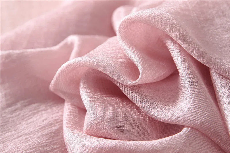 2023 Luxury Brand Women Fashion Scarf Plain Solid Silk Linen Shawls Scarves Summer Lady Bandanas Pashmina Foulard Hijab 180*90Cm