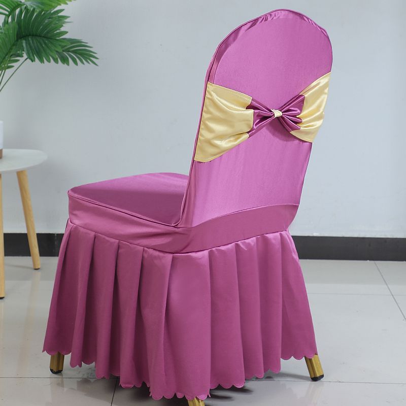 Hotel Restaurant Banquet Special Chair Cover Dining Chair Seat Stool Bench Wooden Chair Universal Chair Cover Bowknot