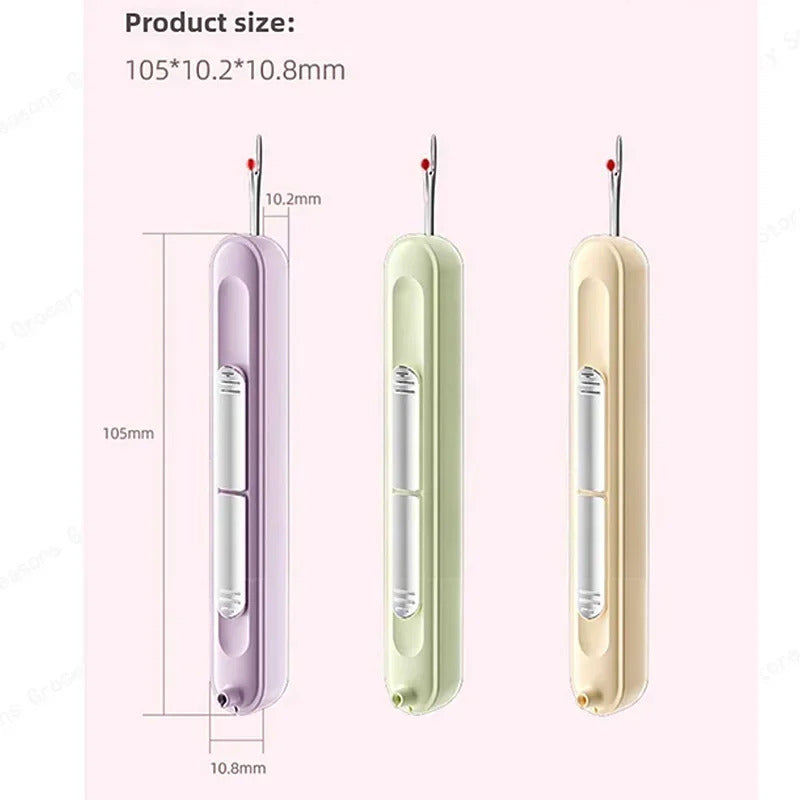 2 In 1 Needle Threader and Seam Ripper Tool Multifunctional Sewing Thread Remover Cross Stitch Crafting Accessories Easy Use