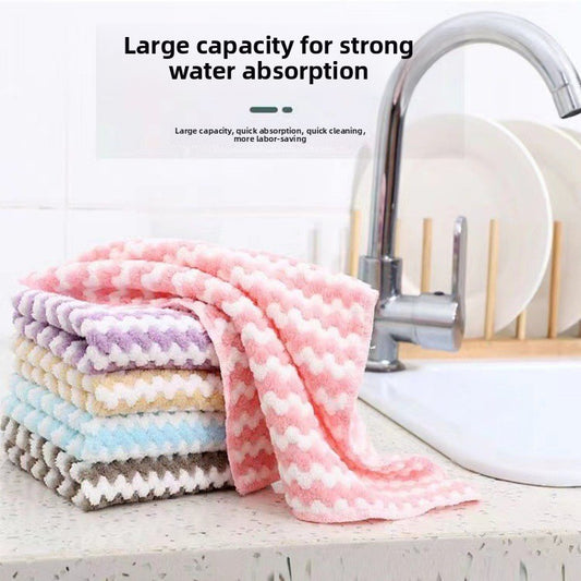 Coral Fleece Dish Towel Home Kitchen Cleaning Cloth Supply Thickened Coral Fleece Kitchen Dish Cloth