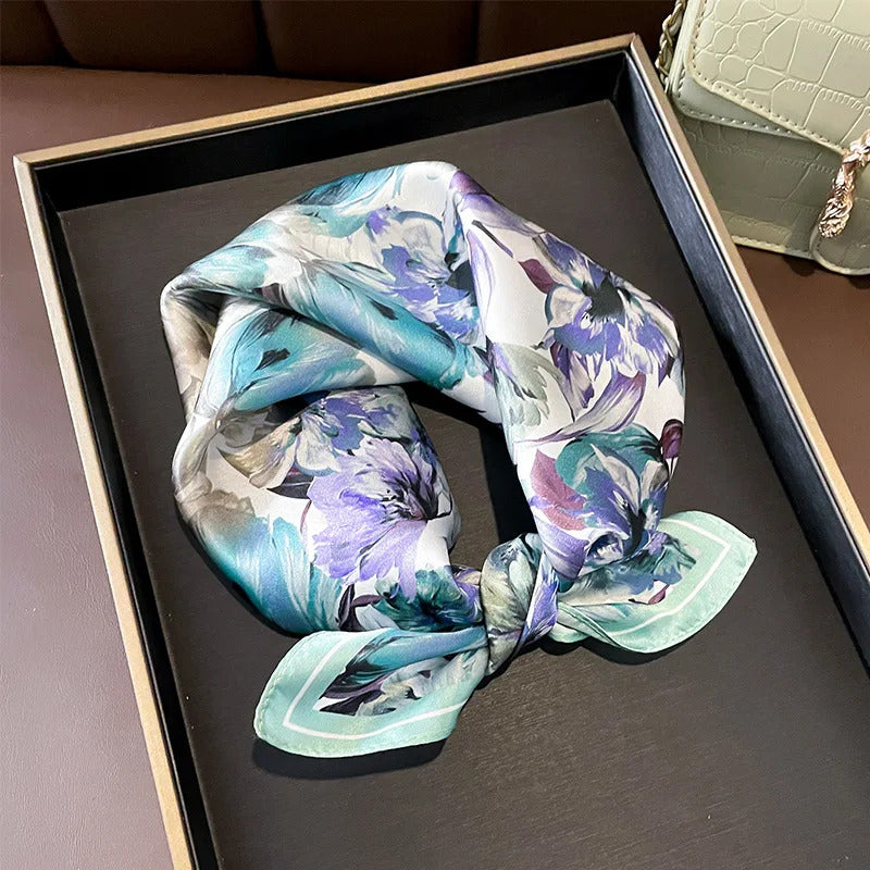 Scarf 100% Silk Bandana Women Square Scarves Wrap Kerchief Mulberry Spring Fashion Luxury High Quality Headband Hijab Shawls