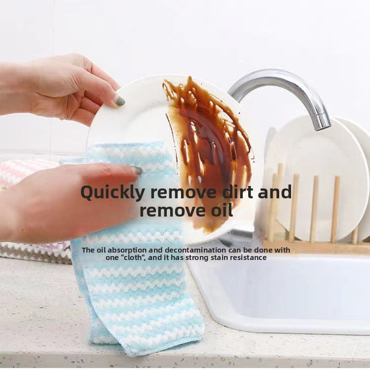 Coral Fleece Dish Towel Home Kitchen Cleaning Cloth Supply Thickened Coral Fleece Kitchen Dish Cloth