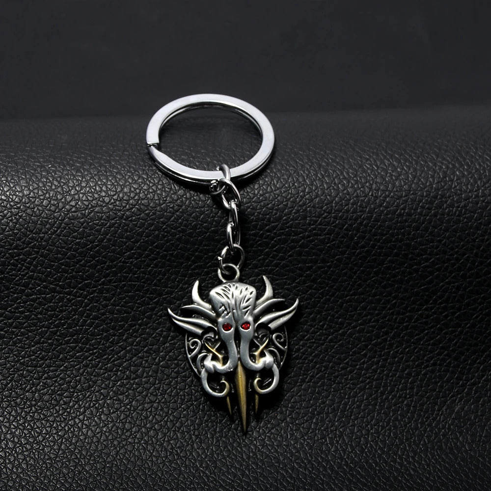 Game Baldur's Gate 3 Logo Keychain Game Peripheral Lllithid Chapter Metal Keychain Pendant Birthday Party Gift
