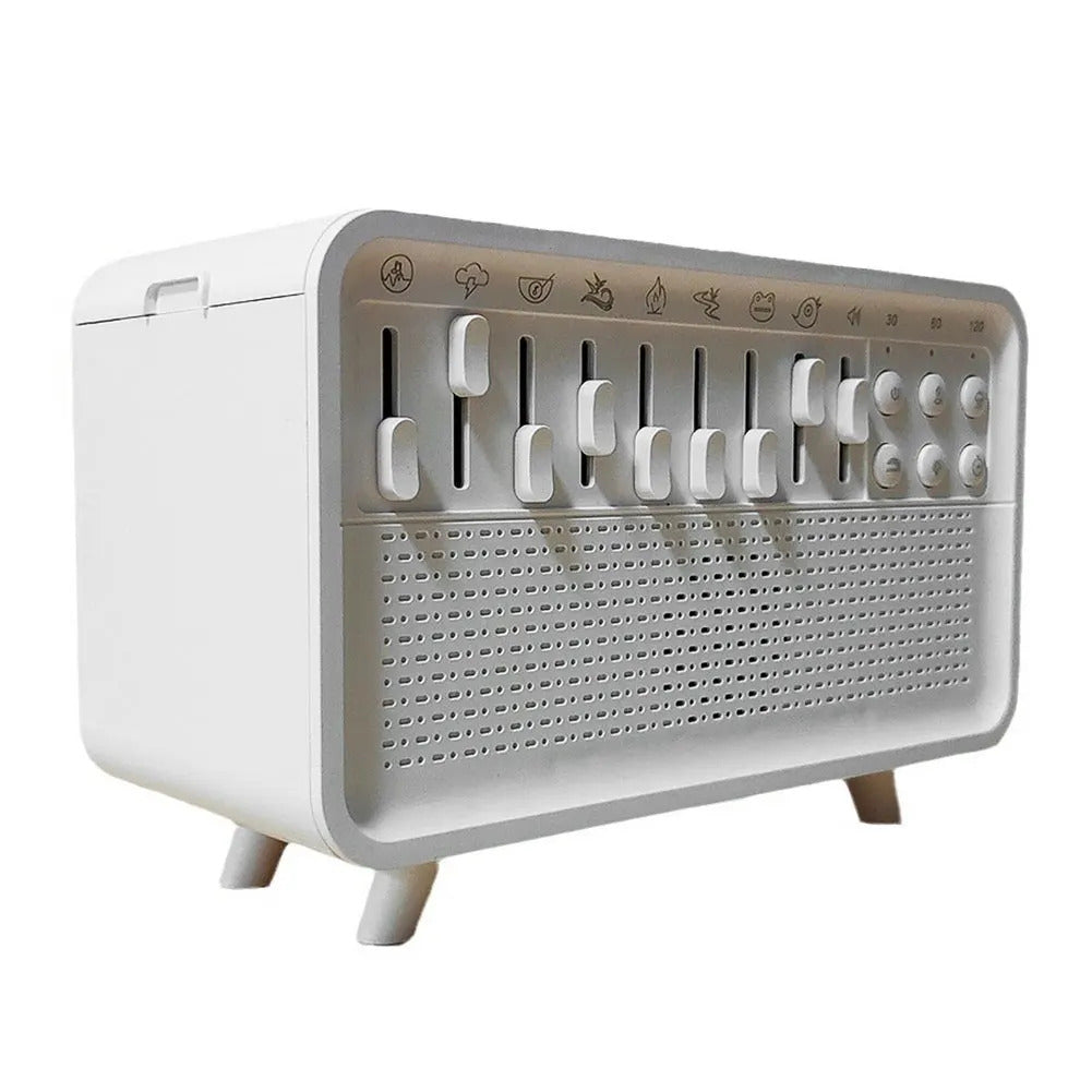 Bluetooth White Noise Machine with Essential Oil Diffuser Humidifier & Night Light 8 Natural Sounds BT Speaker for Sleep Therapy