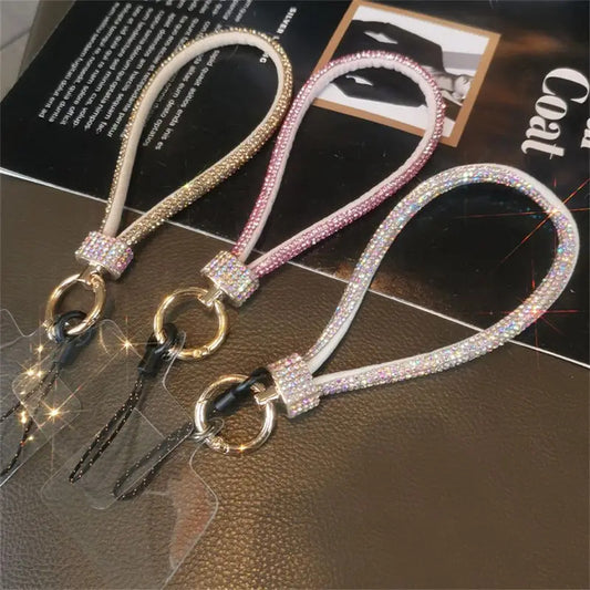 Rhinestone Mobile Phone Lanyard Bling Bling Anti Loss Diamond Lanyard Handheld Hanging Rope Phone Wrist Strap Hanging Ornaments