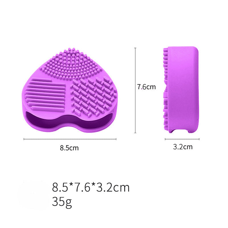 Heart-Shaped Makeup Brush Cleaning Box Multifunctional Makeup Brush Cleaning Tool Pad for Washing Brush Hollow Love Brush Box