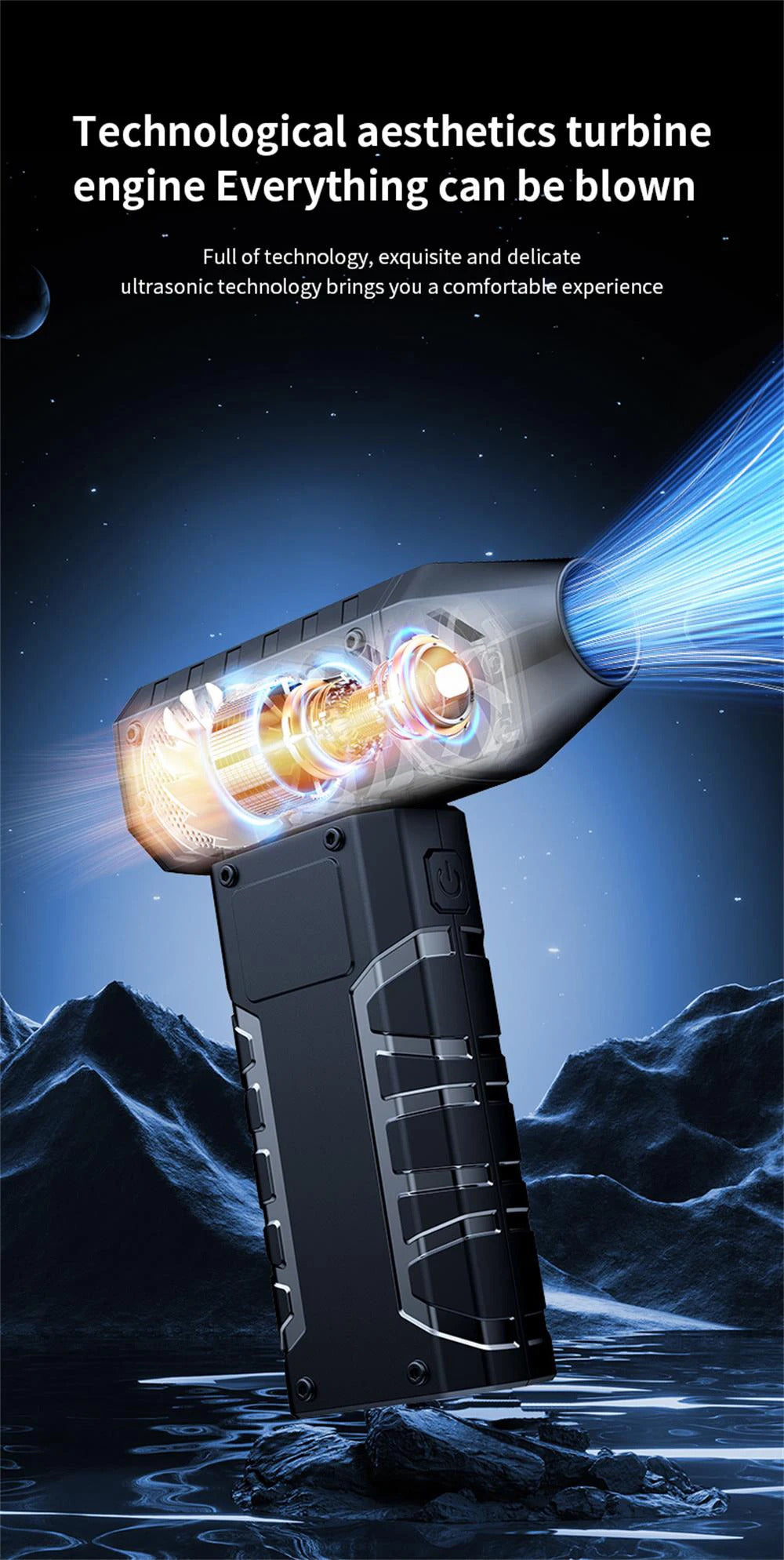 Mini Turbo Jet Fan Portable Handheld Violent Blower USB Rechargeable Strong Winds Speed Turbo Fan Outdoor Brushless Hand Fan