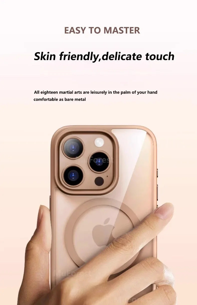 Acrylic Luxury Phone Case For iPhone 16 15 14 13 12 11 Pro Max Plus For Magsafe Transparent Magnetic Hard Cover funda