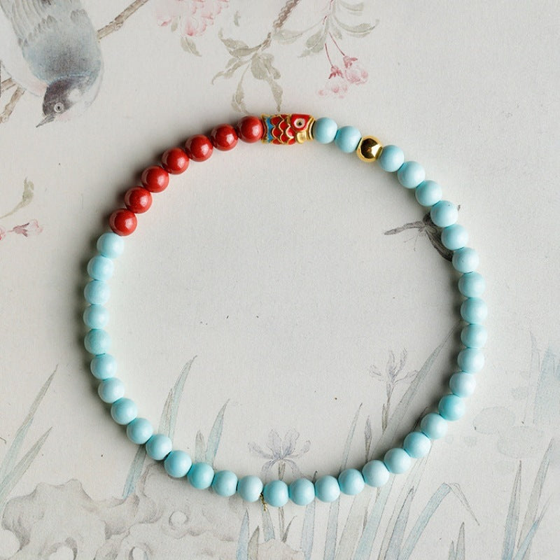 Turquoise Baroque Freshwater Pearl Bracelet Stacked Elegant Women's Bracelet