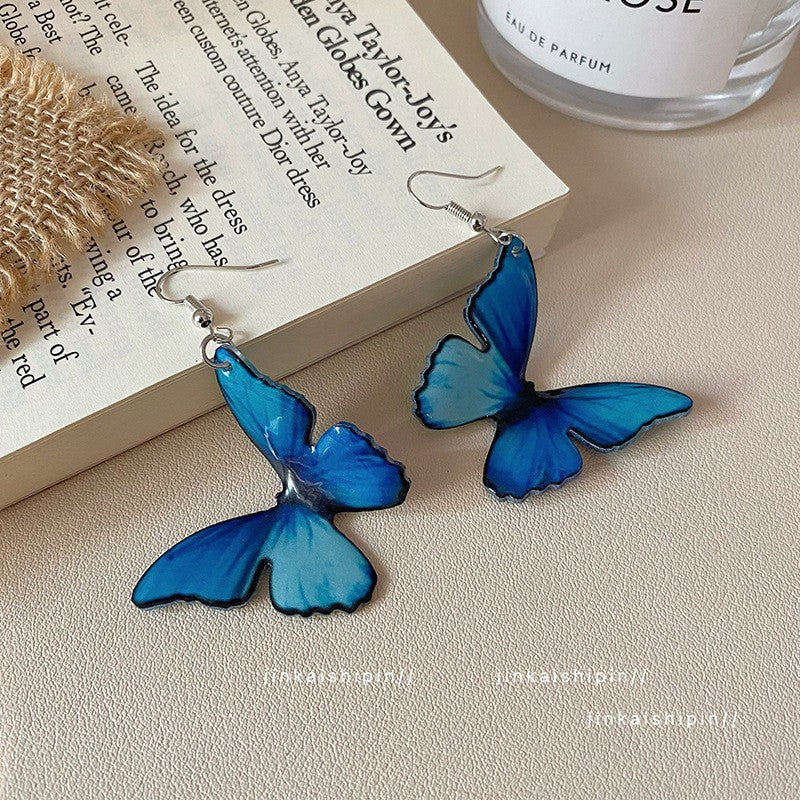 New Chinese Style Butterfly Flower Water Drop Earrings for Women Chinese Style Ancient Style Earrings Retro Cheongsam Hanfu Cool Earrings