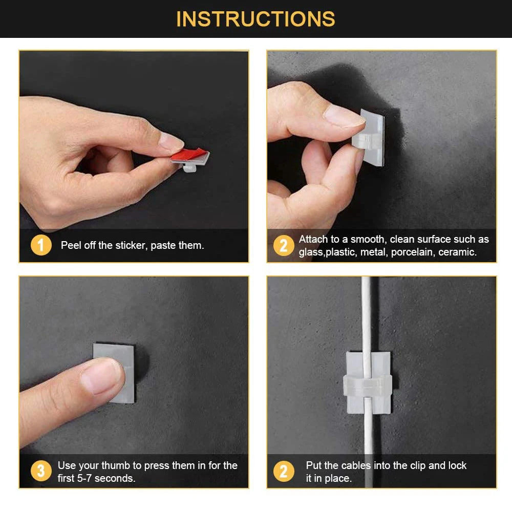 20PCS Cable Clips Flexible Cable Organizer Management USB Wire Winder Protector Cable Holder for PC Mouse Headphone Earphone