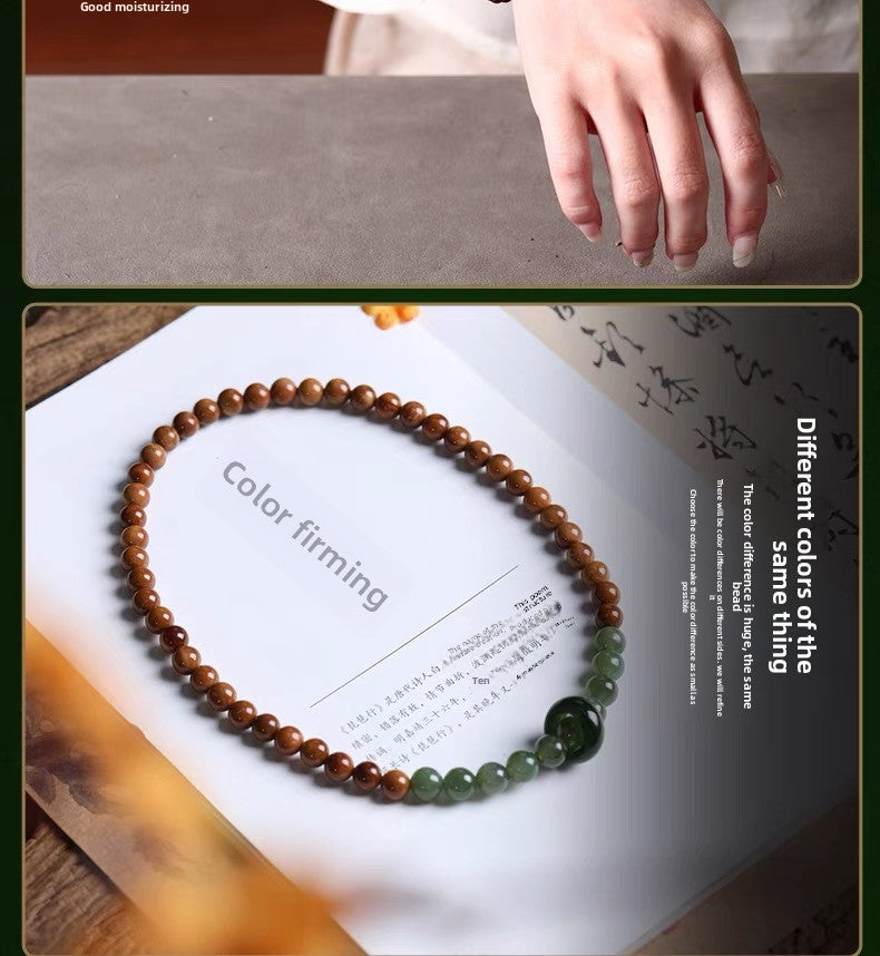 Natural Premium Cook Bodhi Temperament Bracelet Hetian Jade Running Ring Double Circle Artistic Handheld National Style Couple Bracelet