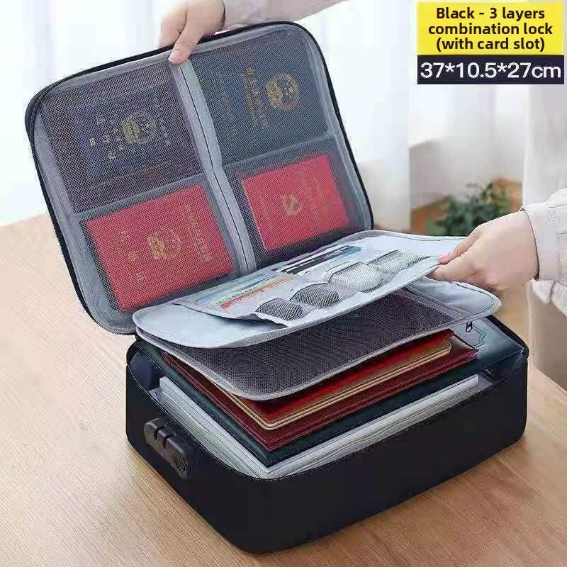 Home Id Storage Bag Large Capacity Household Certificate Passport Card Pack Waterproof Folder File Organizer Storage Bags