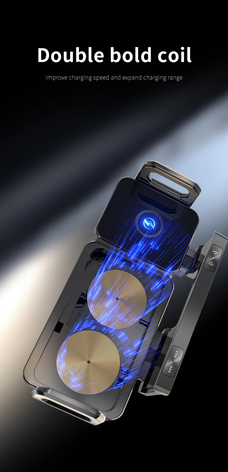 New 15W Wireless Fast Car Charger Mount Gravity Car Phone Holder For Samsung Automatic Rotating Universal Phone Charging Stand