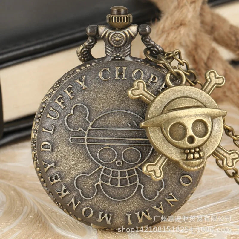 ONE PIECE Anime Cosplay Vintage Pocket Watch Fashion Men Women Necklace Chain Vintage FOB Steampunk Pocket Watches with Pendant