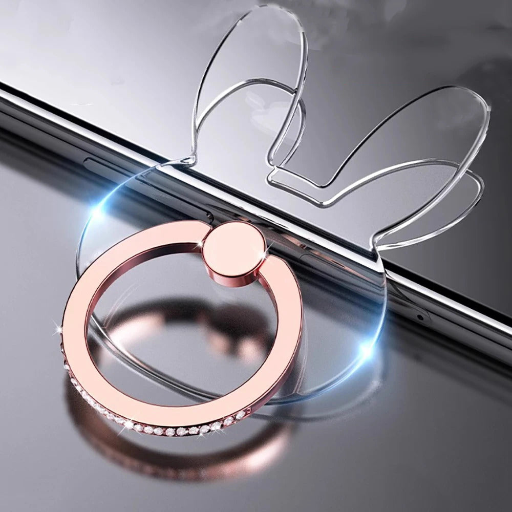 Transparent Cell Phone Ring Holder Stand 360°Degree Rotation Clear Finger Grip Kickstand Compatible iPhone Xiaomi for Phone Case