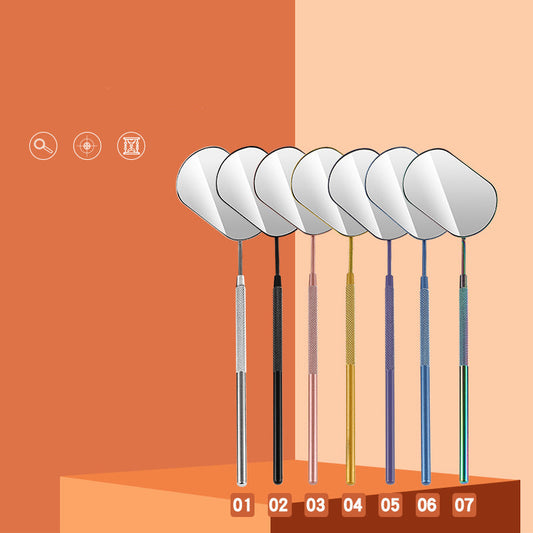 Hot-Selling Cross-Border Stainless Steel Grafting Flowering Auxiliary Tool Special Makeup Beauty Mirror Eyelash Inspection Mirror Eyelash Extensions