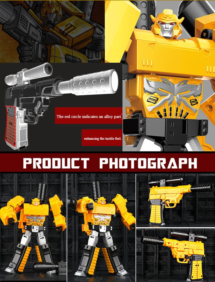 Children Action Figure 2in1 Transforming Robot Gun Toy Transforming Robot Figure Multi Articulated Joints Boys Collection Gifts