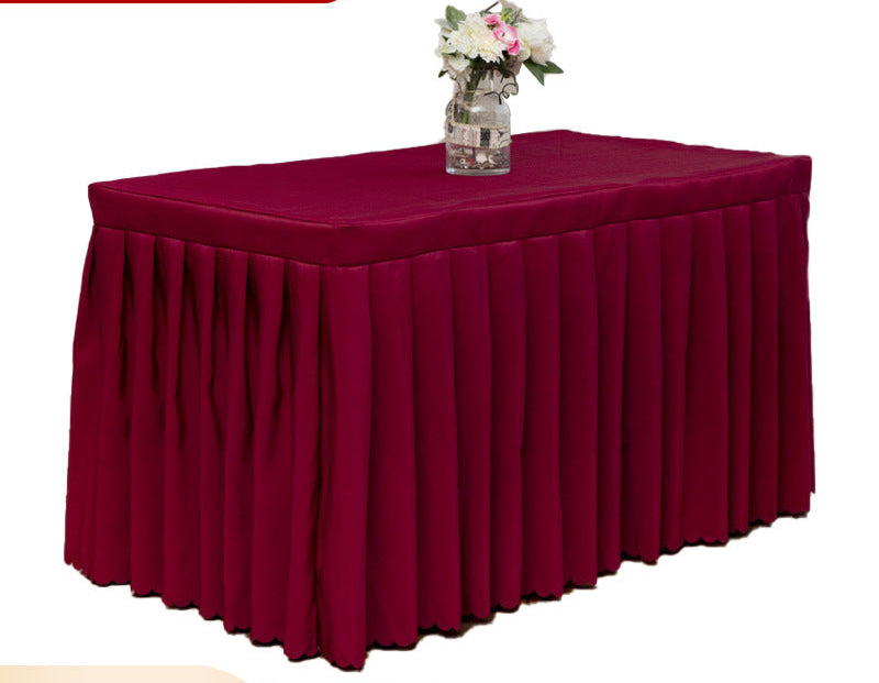 Wholesale Supply Polyester Plain Weave Table Skirt Cover Modern Simple Hotel Banquet Polyester Tablecloth Hotel Restaurant Tablecloth