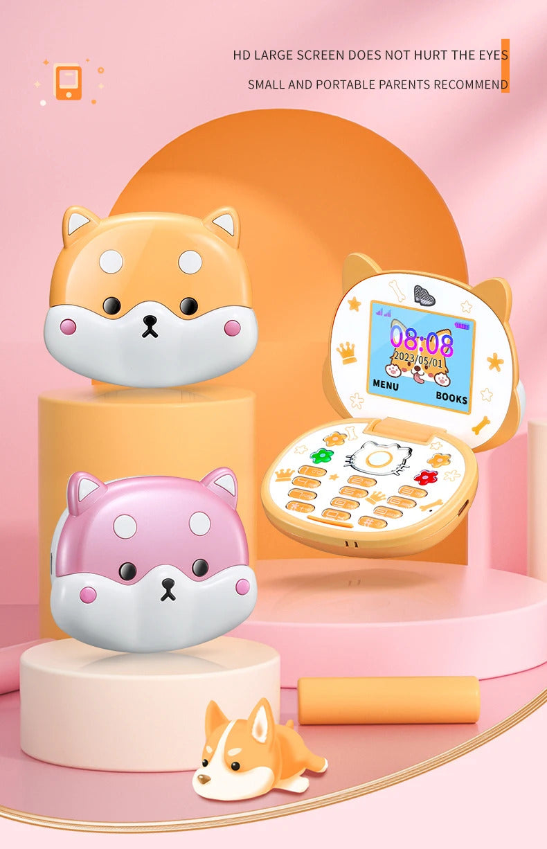 2023 New Cute Mini Koki Mobile Phone Flip Cartoon Kids Children Dual Sim 2G GSM Keyboard Botton MP3 Player Unlocked Cellphone