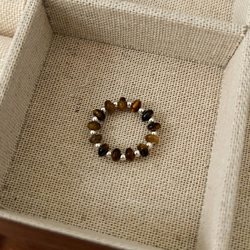 Dopamine Ring for Women, Niche Design, Personalized Beaded Index Finger Ring, High-End Fashion, Colorful Cute Closed Ring