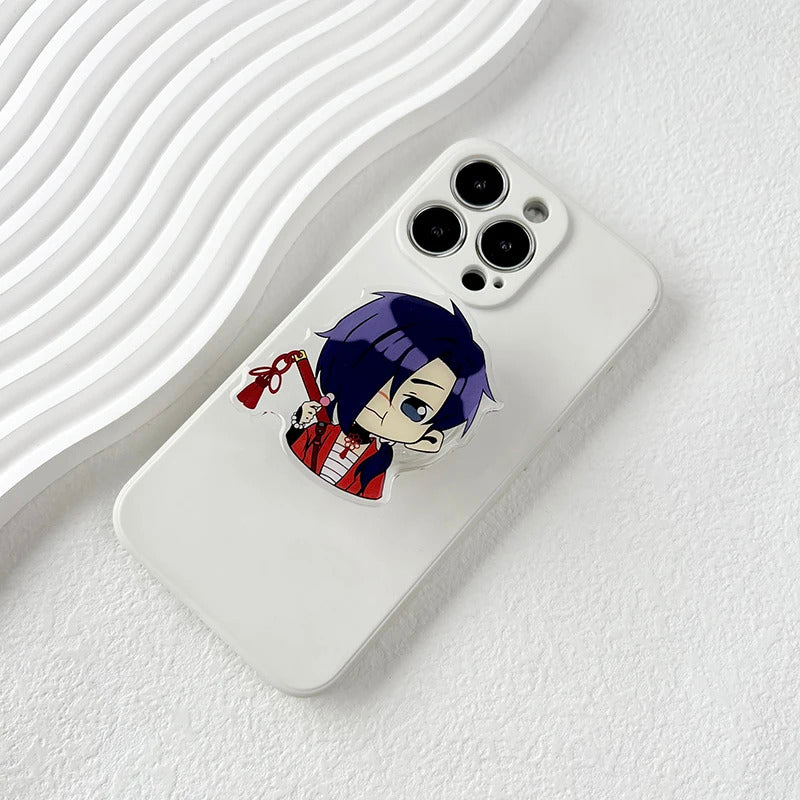 Cute Transparent Acrylic Cartoon Anime Mobile Phone Holder Quadratic enthusiast socket tok stand Grip