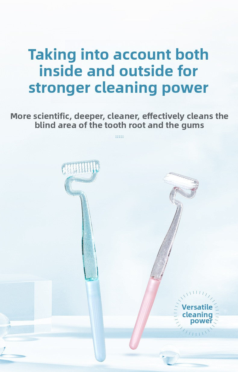 S-type vertical brush toothbrush adult male and female shaped soft fur tongue moss cleaning gums