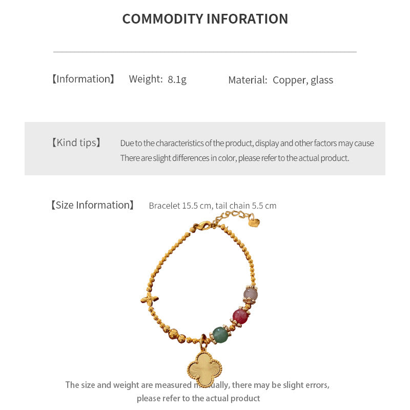 18K Real Gold Plated Lucky Bag Pendant Bracelet New Chinese Style Versatile Bracelet