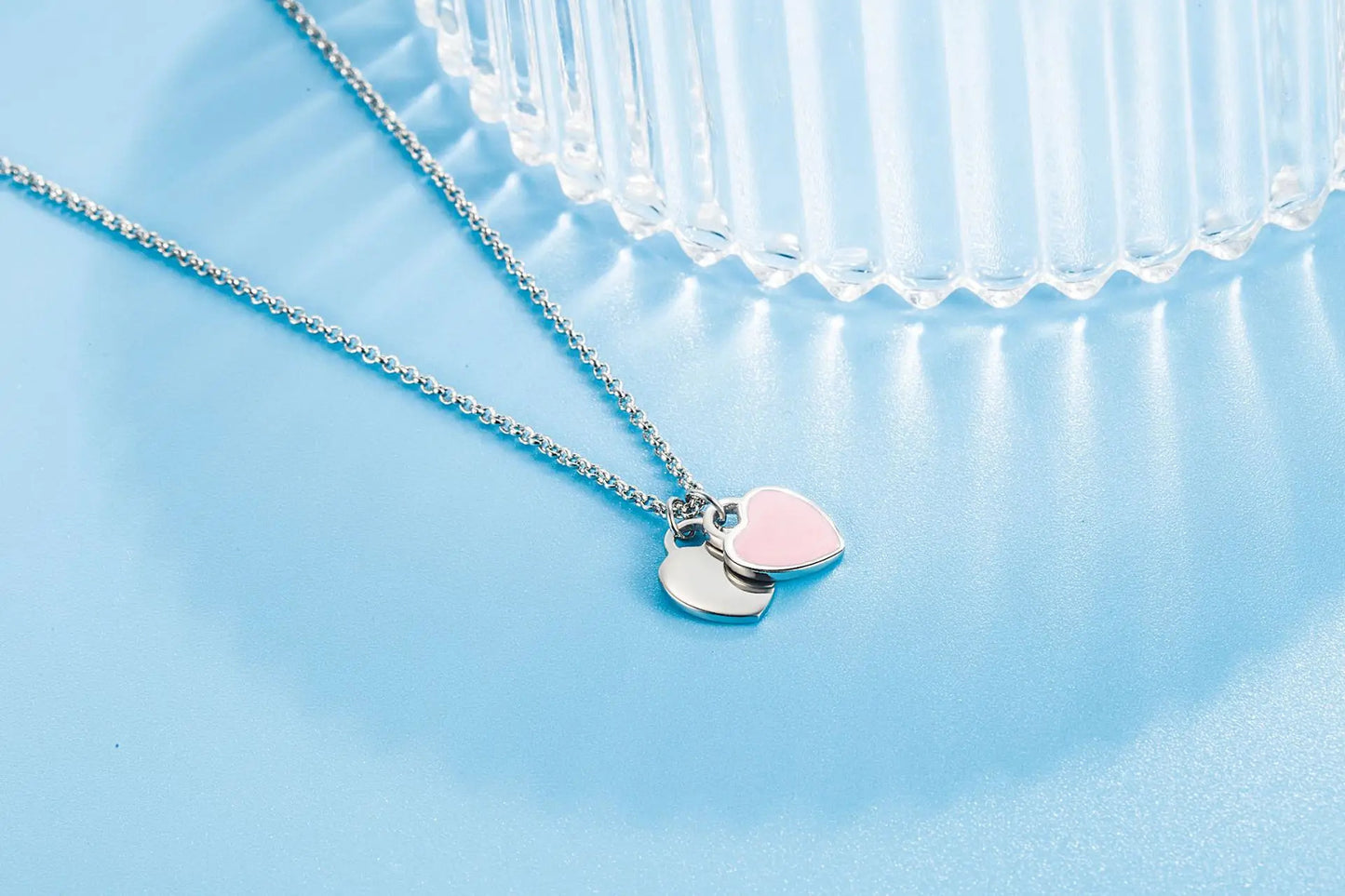 Designer 925 Silver Jewelry Necklace Woman Retro Heart-Shaped Enamel For Girls Cute Silver Bead Birthday Gift