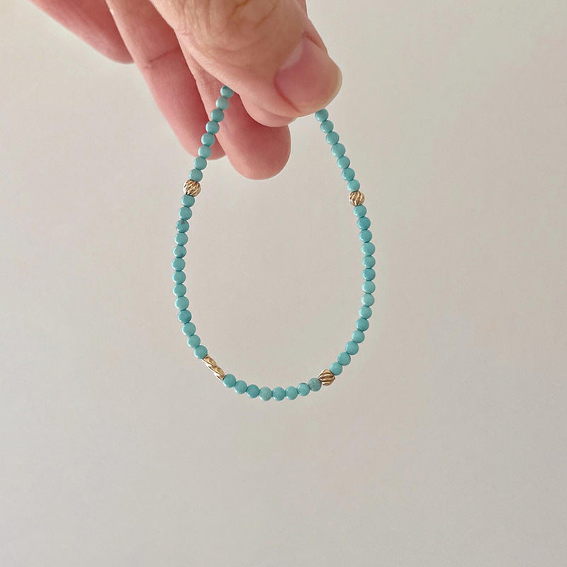 Turquoise Baroque Freshwater Pearl Bracelet Stacked Elegant Women's Bracelet